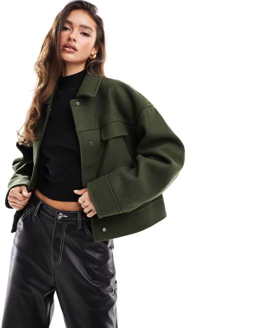 NA-KD x Durnels – Jacke in Khaki mit mehreren Taschen 