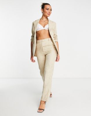 NA-KD X Femmeblk co-ord tailored trousers in beige