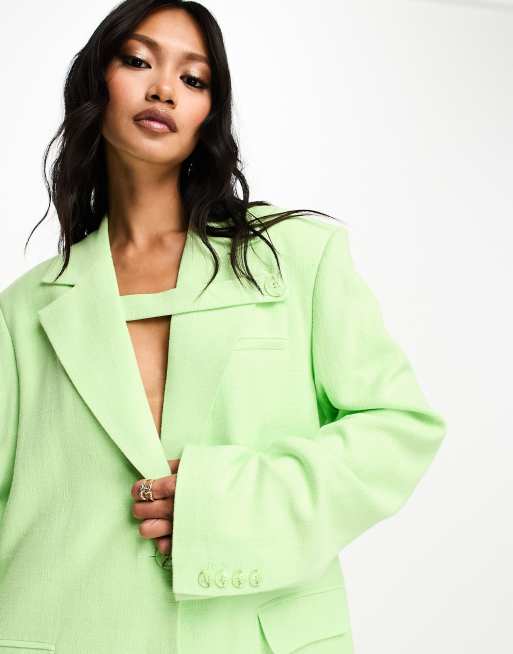 NA-KD x Josefine HJ co-ord blazer with buckle detail in green, 3 of 4