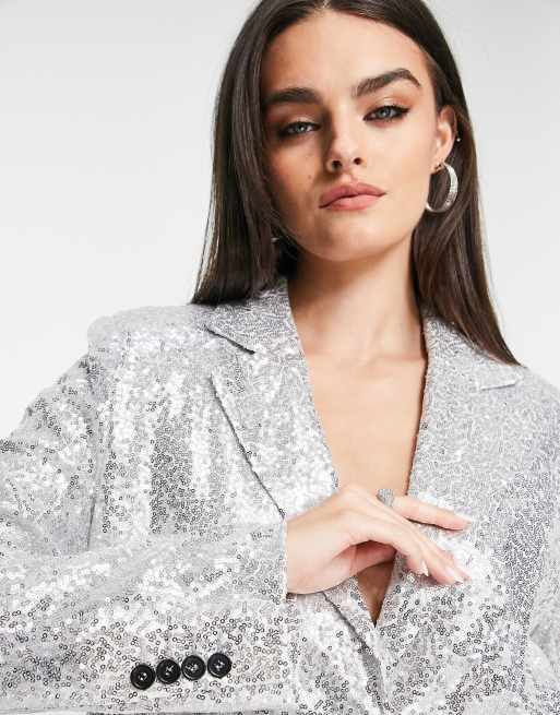 Oversized sequin outlet blazer