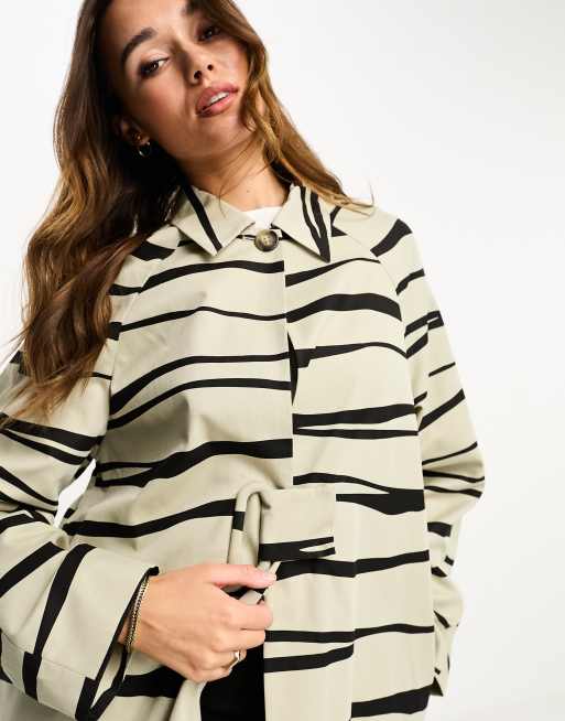 NA-KD x Josefine HJ trench coat with buckle in zebra print, 2 of 4