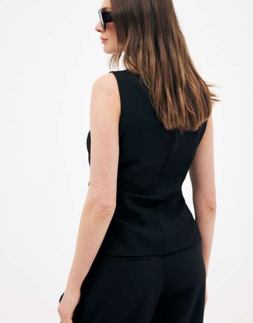 NA-KD x Kate Klem - Top sans manches à taille froncée - Noir, 3 de 5