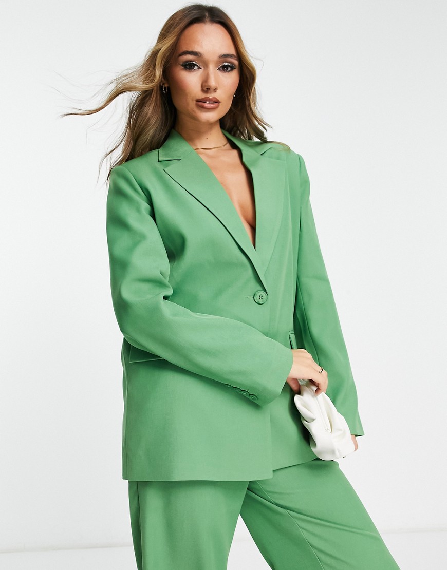 Na-kd X Klara Montes Classic Everyday Blazer In Green - Part Of A Set