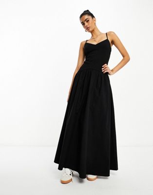 NA-KD x Lillie Grace V shape waist maxi dress in black - ASOS Price Checker
