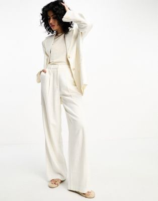 NA-KD x Lima Che co-ord high waist tailored trouser in white