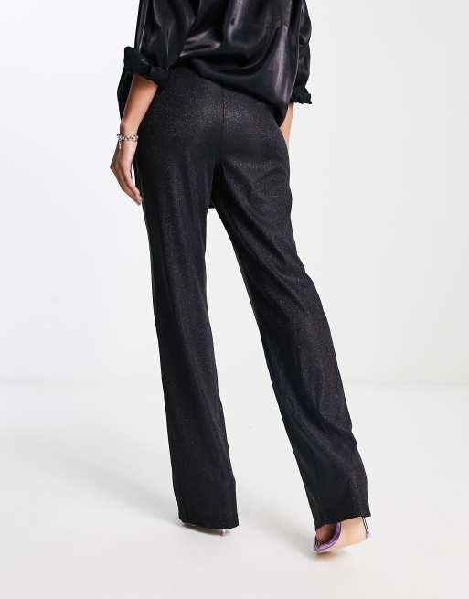 Miss Selfridge velvet tailored cigarette pants in black