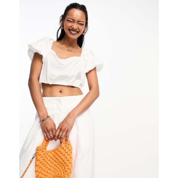  Other Stories linen layered bralette in off-white - part of a