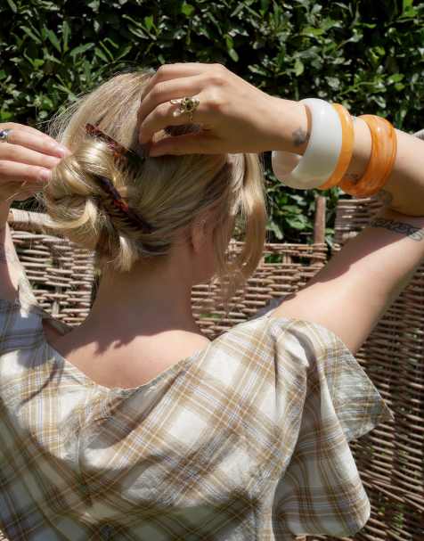 NA-KD x Marie Jedig  2-pack hair camb in tortois - BROWN - view 1