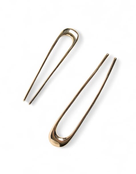 NA-KD x Marie Jedig 2er-Pack Haarspangen in Gold - GOLD - view 1