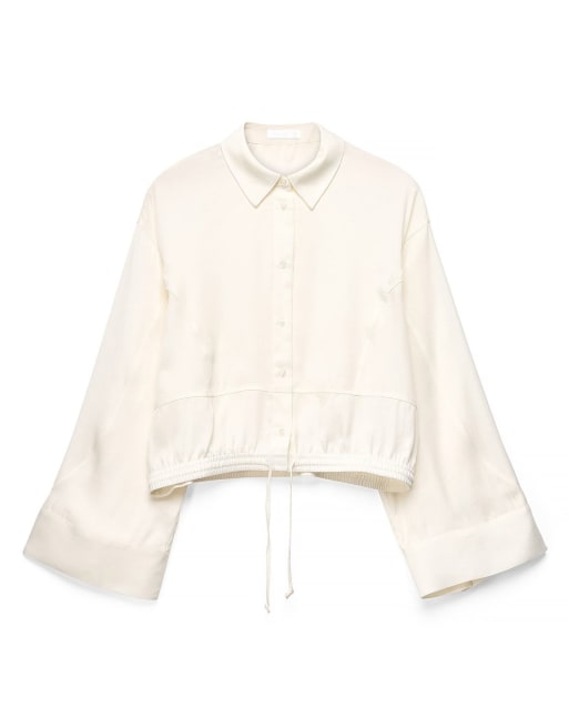 NA-KD x Marie Jedig  Drawstring detail shirt in offwhite - IVORY, 5 of 5