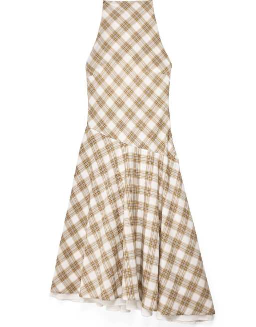 NA-KD x Marie Jedig  Halterneck asymmetric midi dress in check - MULTI, 5 of 5