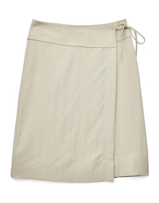NA-KD x Marie Jedig Wrap tie midi skirt in light green - MGREEN, 4 of 5