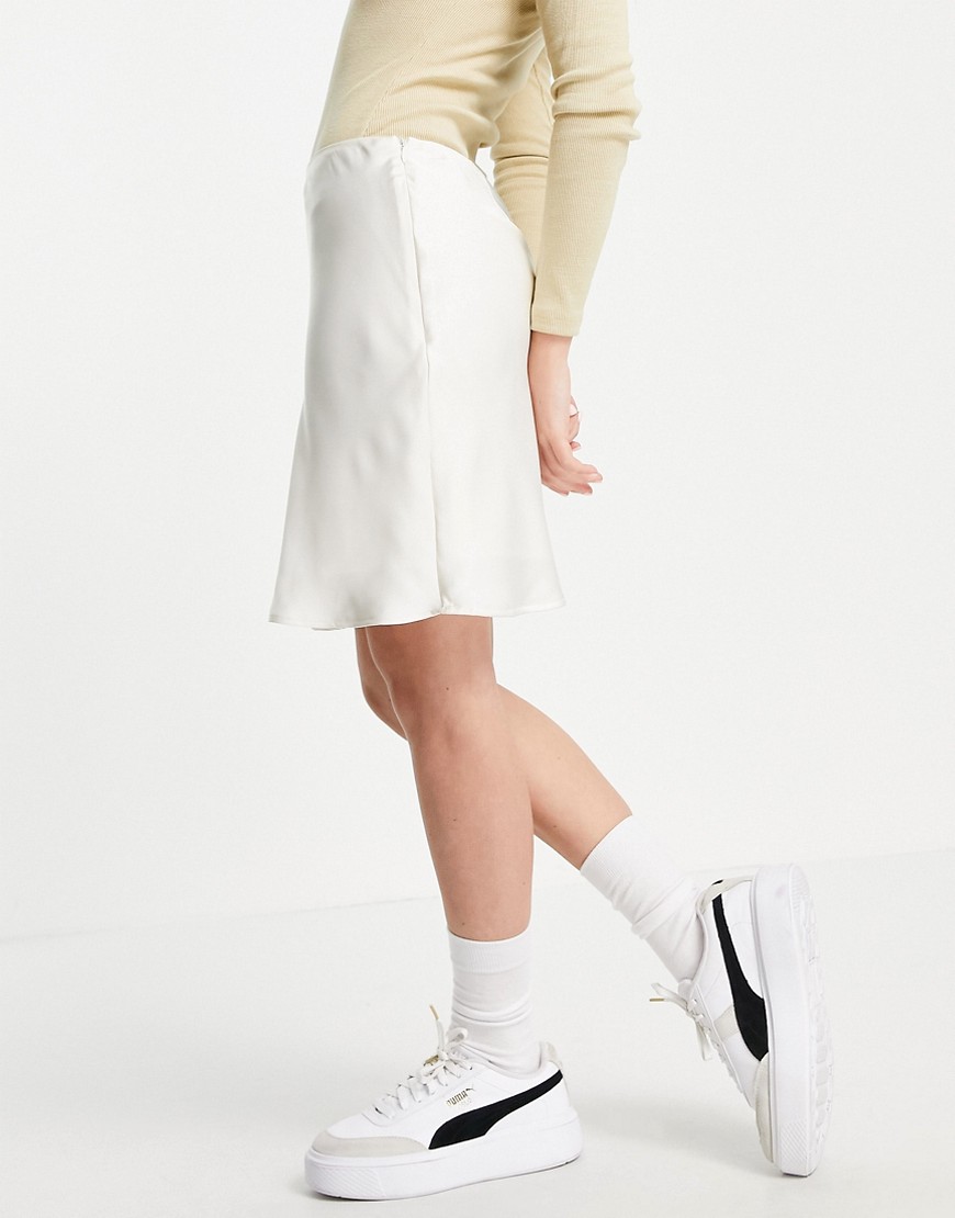 Na-kd X Mathilde Gohler Satin Mini Skirt In Off-white