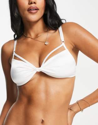 Na-kd X Melissa Bentsen Strap Detail Bra In Off White