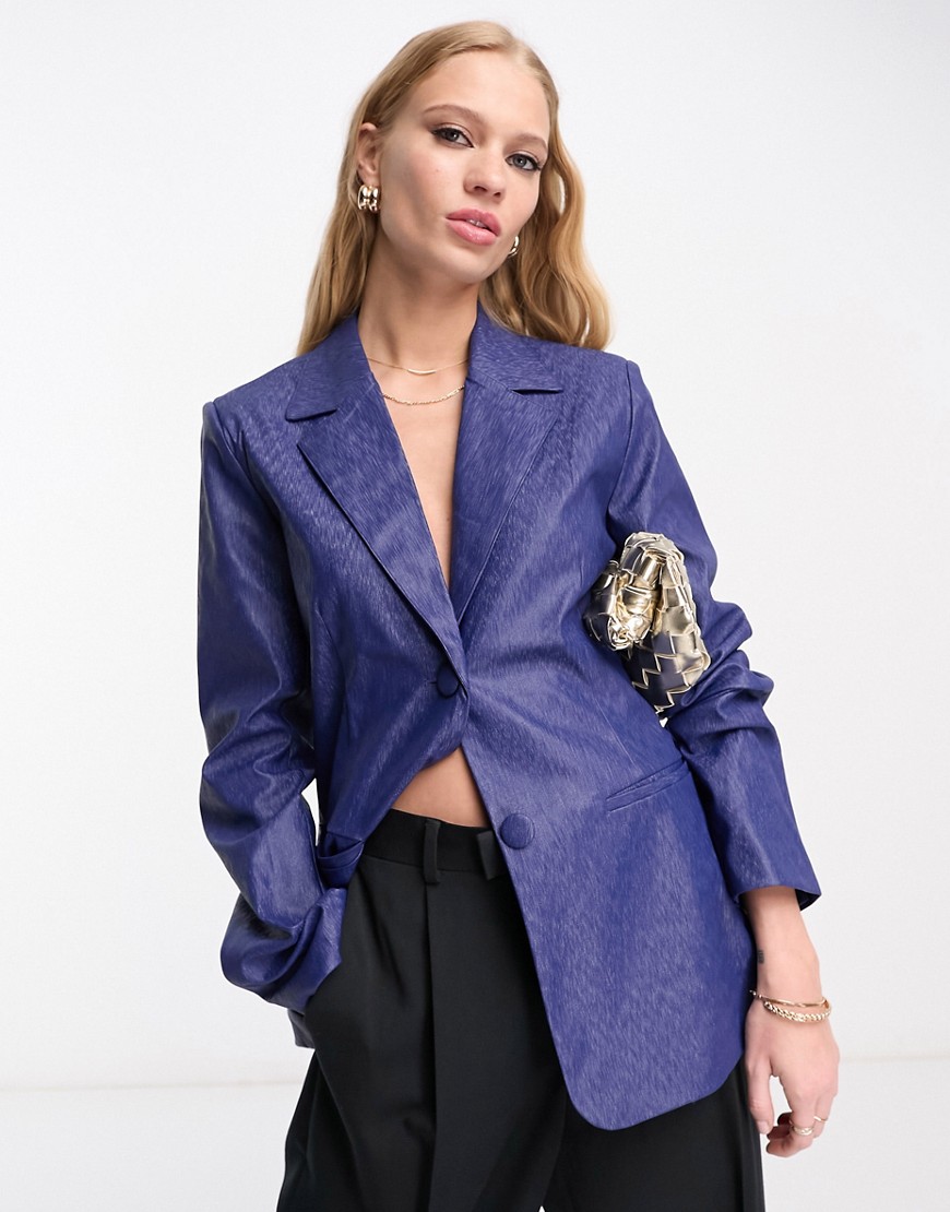 NA-KD x Mimi AR co-ord oversized tailored blazer in dark blue