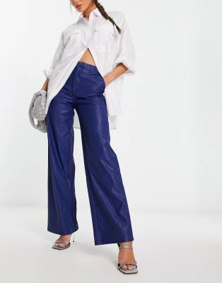 NA-KD x Mimi AR co-ord oversized tailored trousers in dark blue