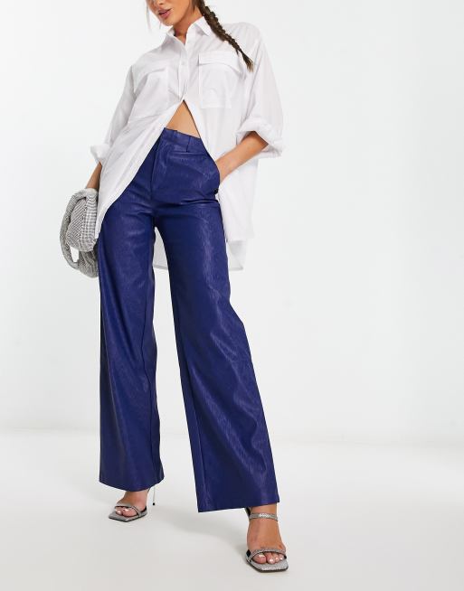 NA-KD x Mimi A.R oversized tailored pants in dark blue (part of a set)