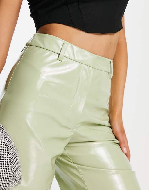 NA-KD x Mimi A.R straight fit pants in light green