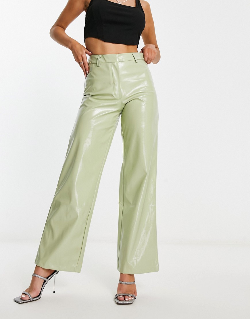 NA-KD x Mimi AR straight fit trousers in light green