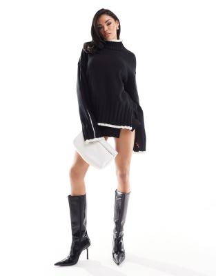 NA-KD NA-KD X Paola Cossentino high neck sweater in black