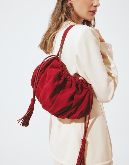 NA-KD x Pelin - Sac en daim - Rouge, 3 de 4
