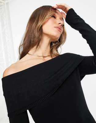 NA-KD x Rianne Meijer off the shoulder mini dress in black