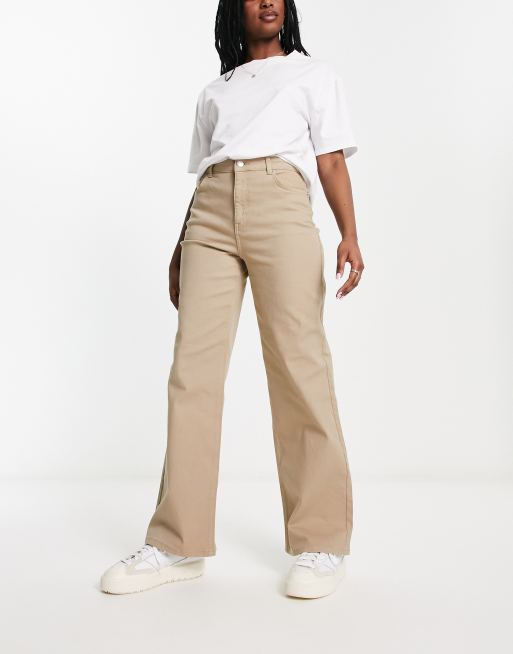 Wide Belted Cotton Blend Pants, NA-KD