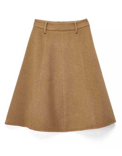 NA-KD x Sasha Sviridovskaya jupe midi taille mi-haute camel brun, 5 de 5