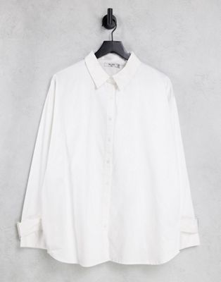 NA-KD  X Sofia Coelho oversized shirt with buckle detail in white