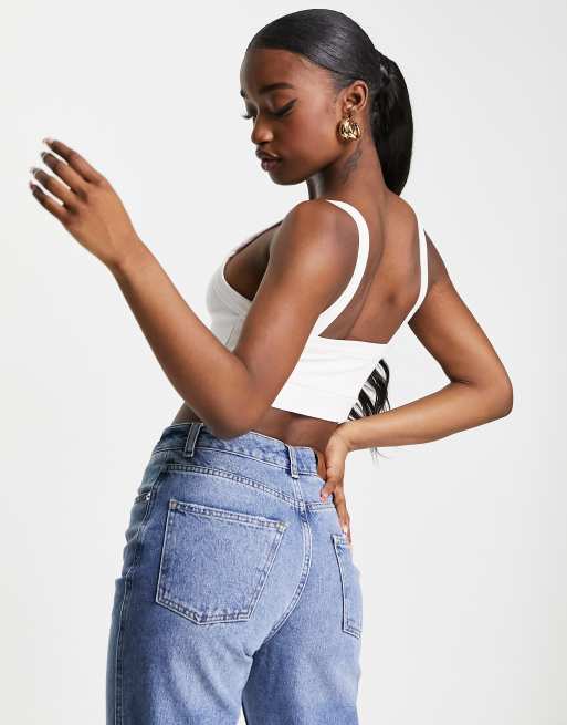 NA KD x Viktoria Charline co ord ribbed crop top in off white ASOS