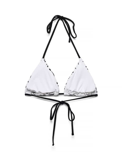 NA-KD Zebra printed triangle bikini top in zebra, 5 of 5