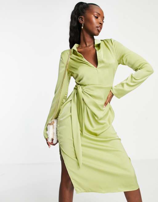 Pistachio colour dress sale