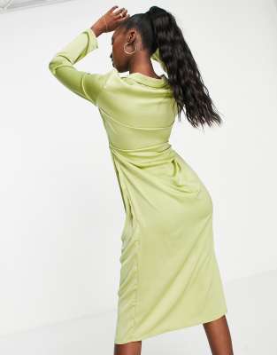 pistachio satin dress