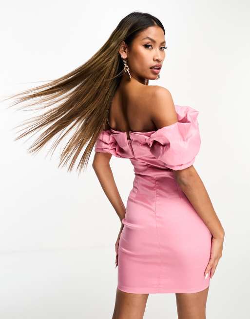 Frill pink dress best sale