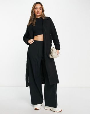 NaaNaa belted coat in black - ASOS Price Checker