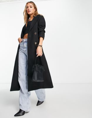 NaaNaa belted coat in black - ASOS Price Checker