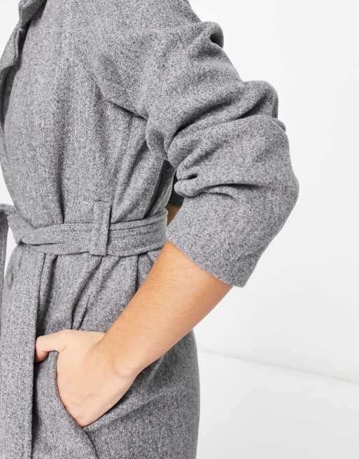 Grey belted sale wrap coat