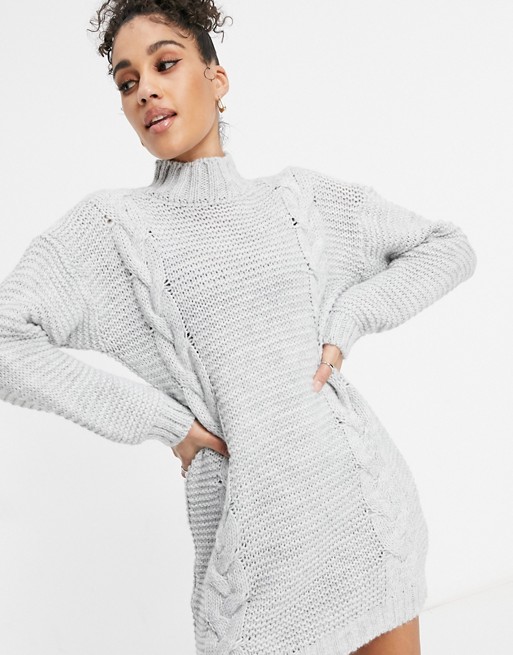 NaaNaa cable knit jumper in light grey