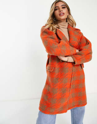 orange check coat