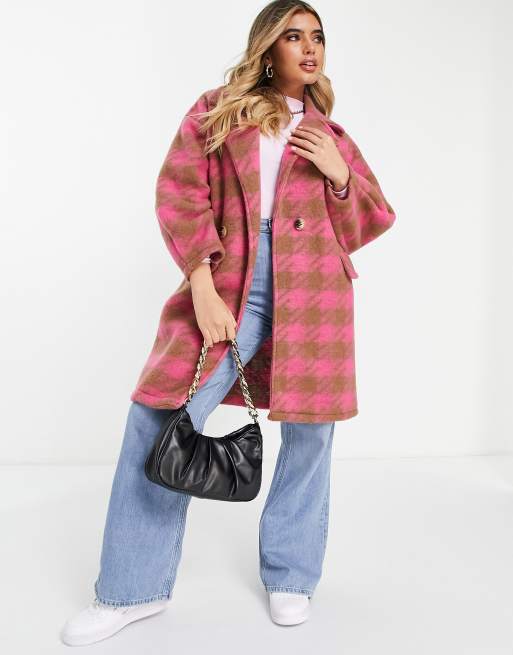 Pink check clearance coat