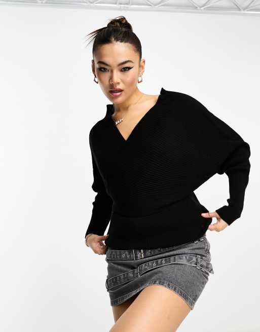 Crossover hot sale knit jumper