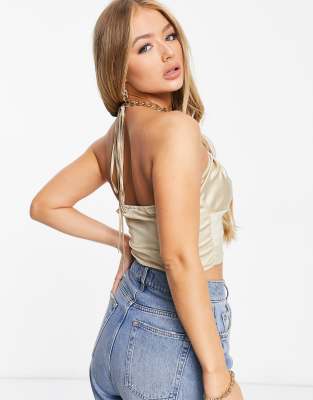 asos gold crop top