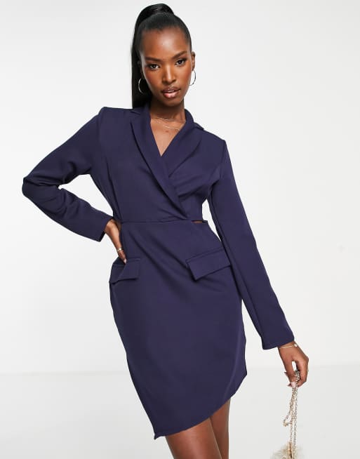 NaaNaa cut out blazer dress in navy