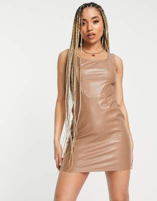 bodycon leather mini dress