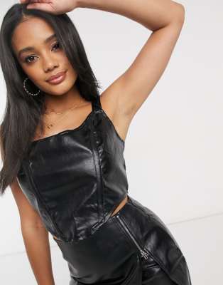 leather corset top asos