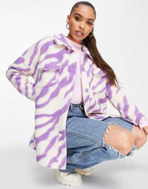 NaaNaa – Gemusterte Hemdjacke in Lila