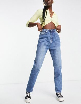 NaaNaa high waisted mom jeans in blue
