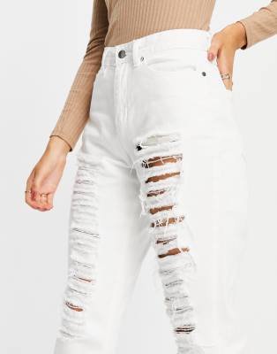 white mom jeans ripped