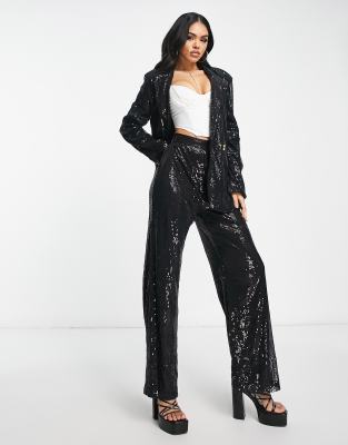 High waisted 2024 sequin trousers