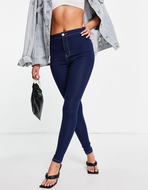 Womens high waisted hot sale dark blue jeans